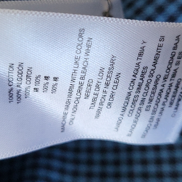 Michael Kors blue and black checked button down shirt NWT - Picture 7 of 7